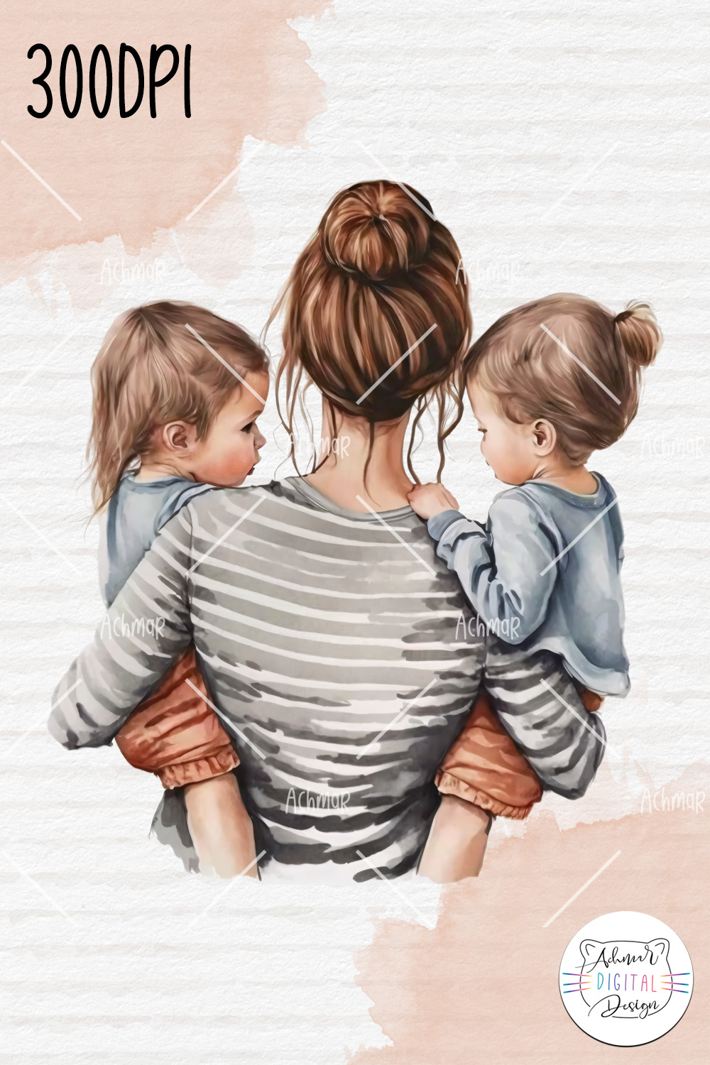 Mother's Day gift watercolor design pinterest preview image.