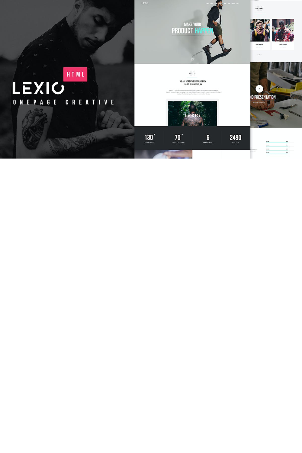 Lexio Personal Portfolio HTML Template pinterest preview image.