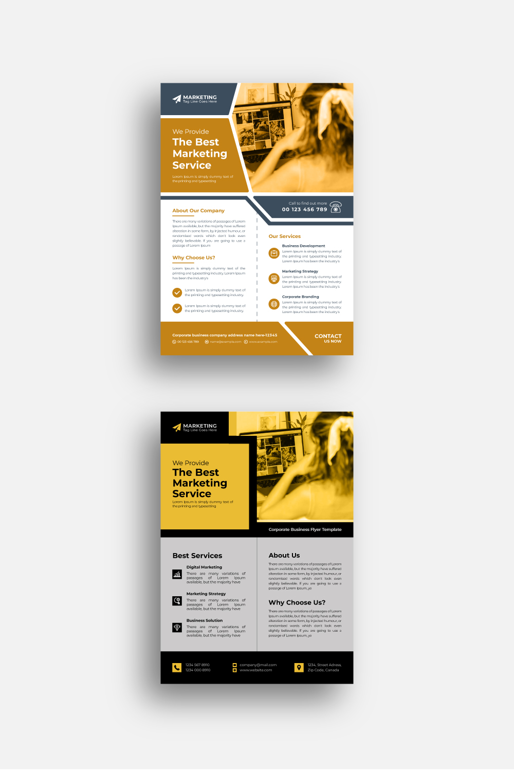 02 corporate flyer template pinterest preview image.
