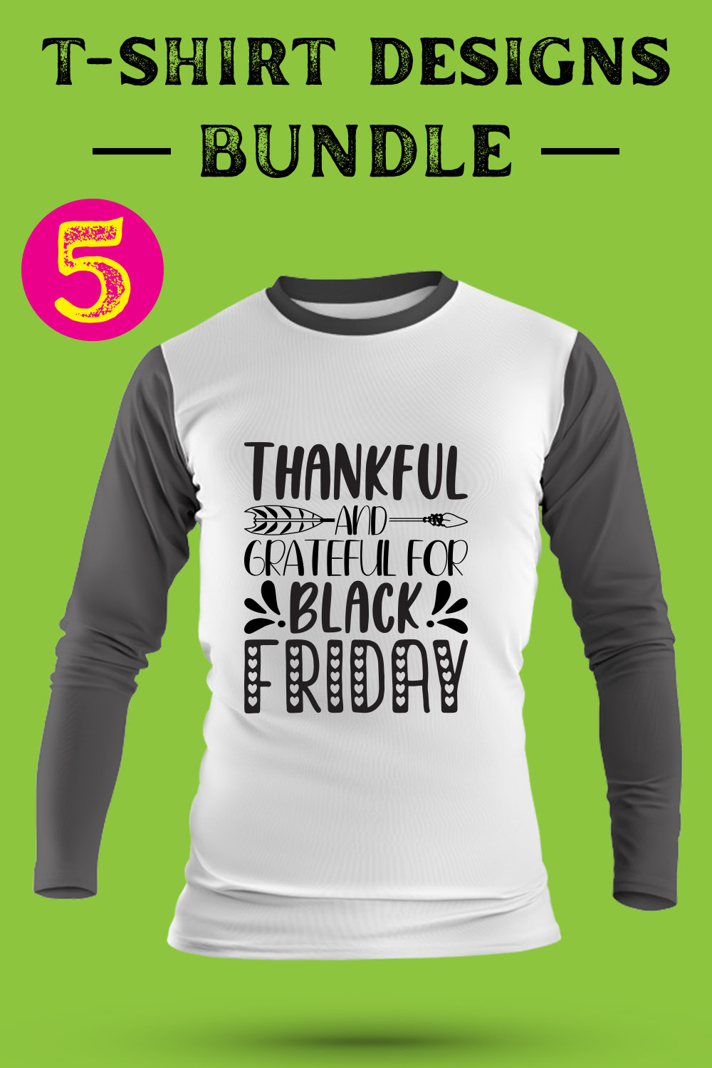 Black-Friday T Shirt Designs Bundle pinterest preview image.