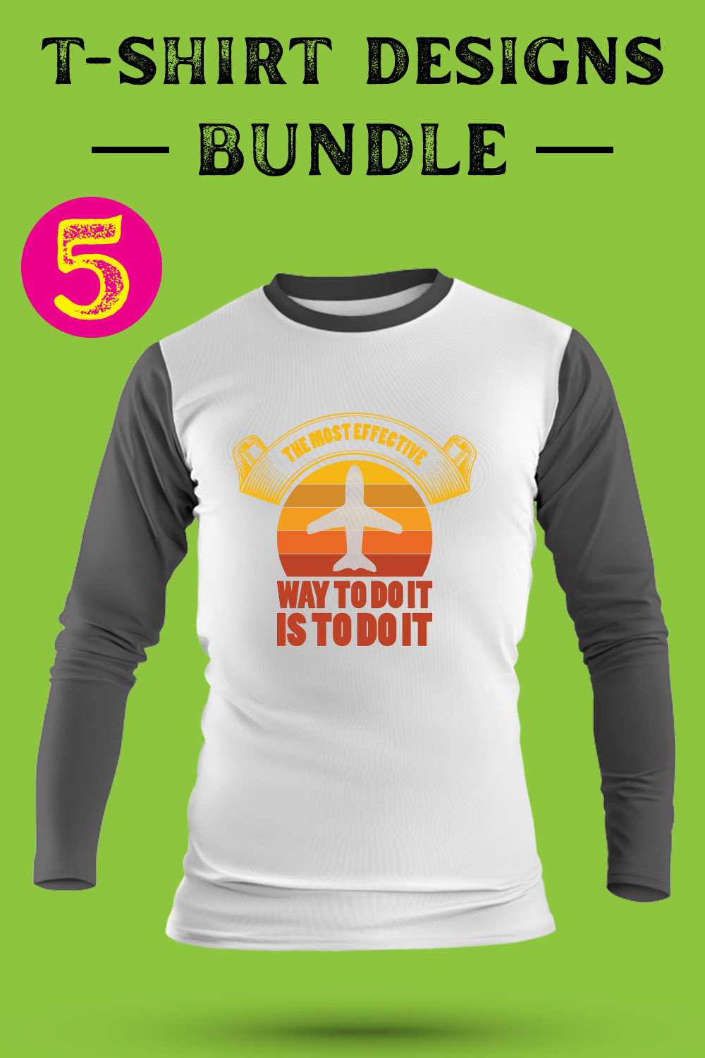 Aviation T Shirt Designs Bundle pinterest preview image.