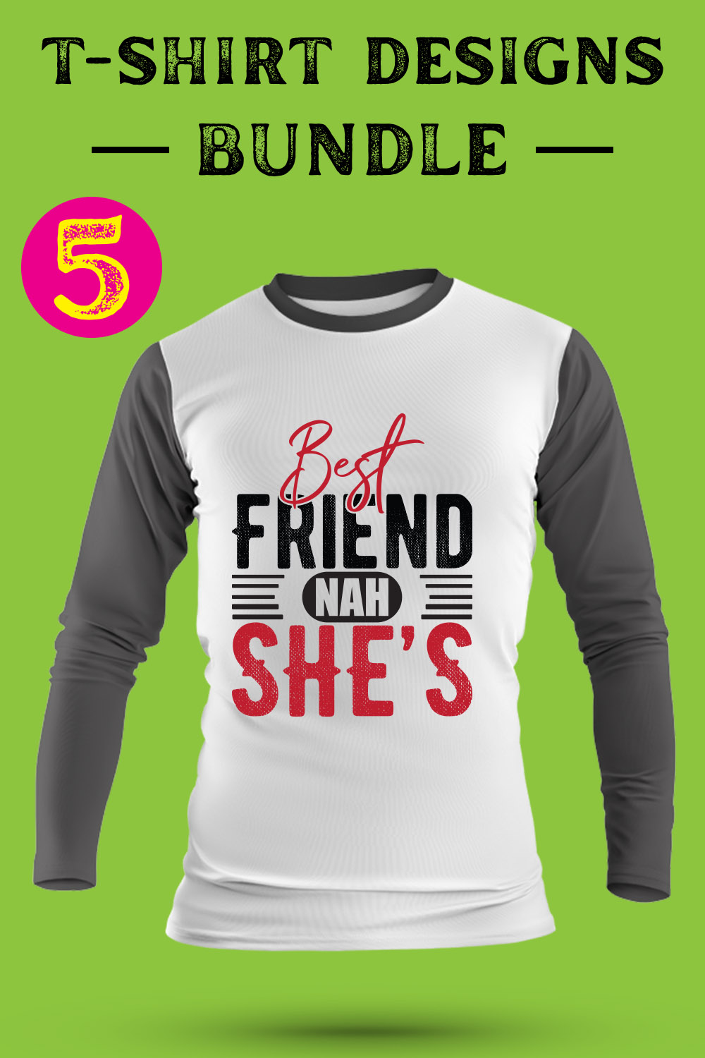 Best Friend T Shirt Designs Bundle pinterest preview image.