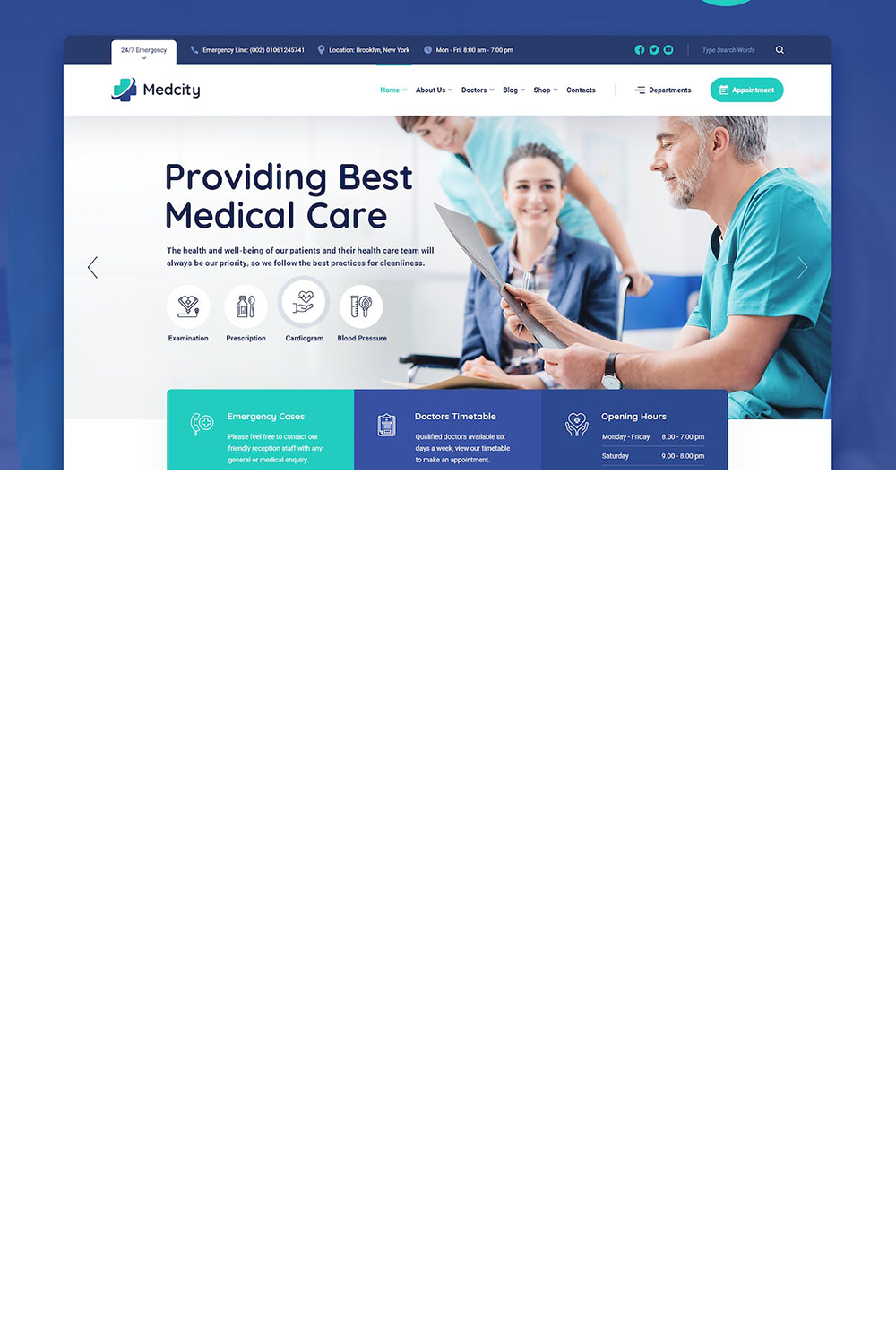 Medcity Medical Healthcare HTML5 Template pinterest preview image.