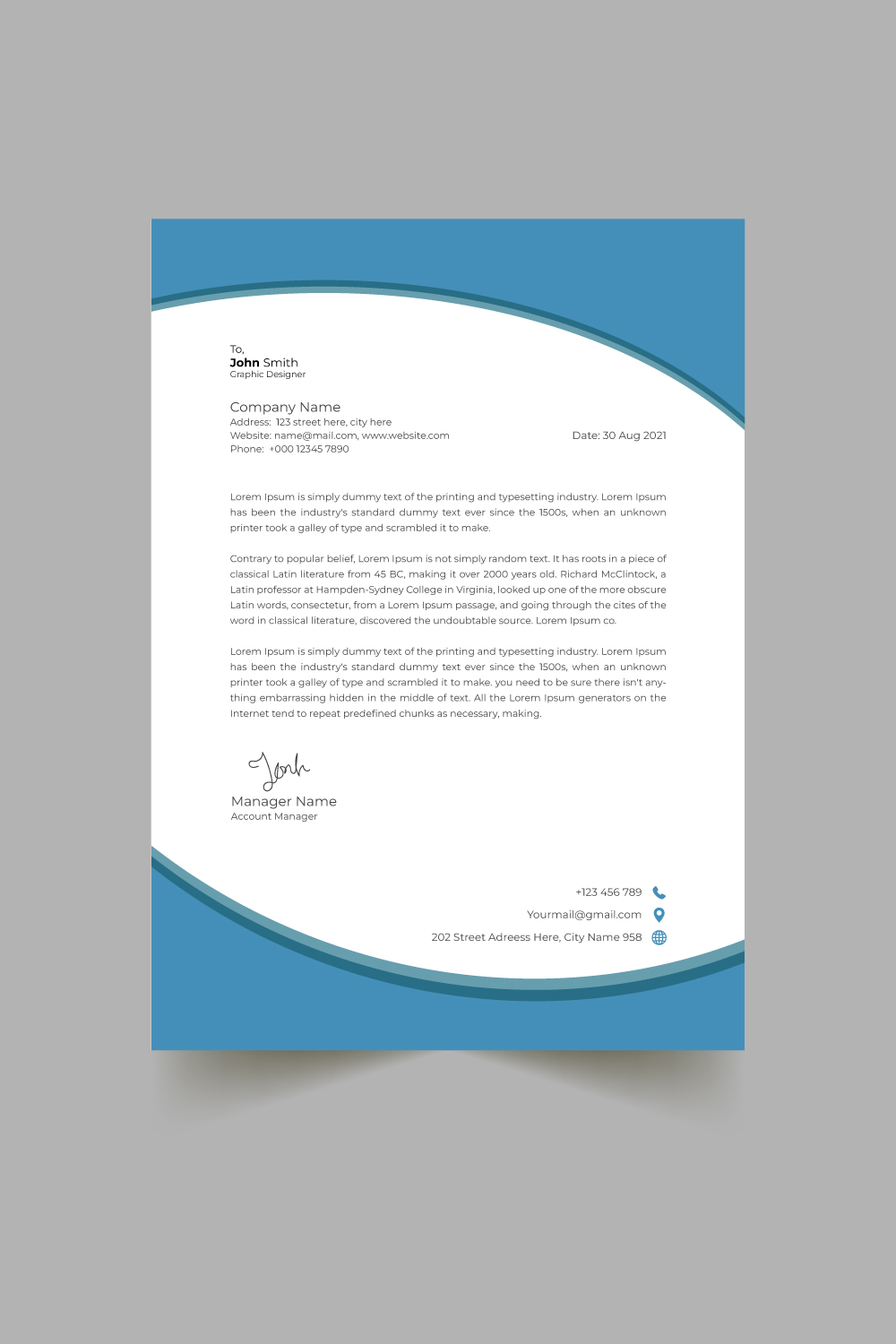 Letterhead Design pinterest preview image.