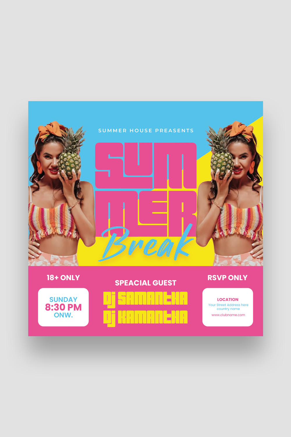 Night Club Flyer pinterest preview image.