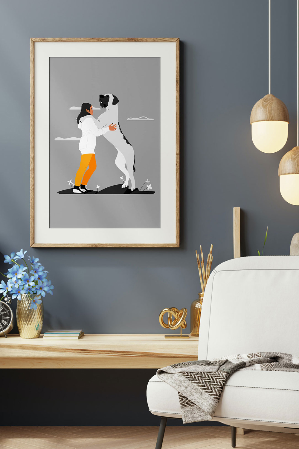 Dog & Owner illustraions collection pinterest preview image.