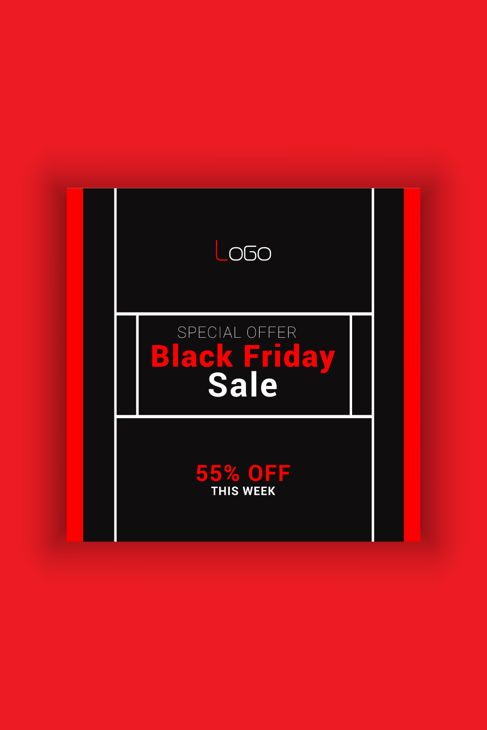 Black Friday Social Media Post Template Bundle pinterest preview image.