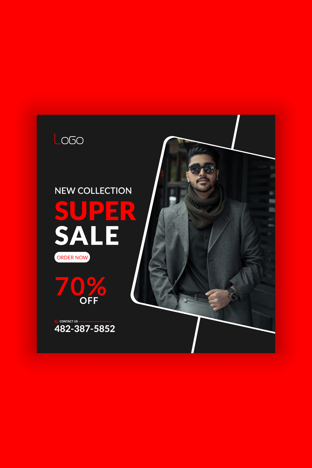 Fashion Sale Social Media Post Template Bundle pinterest preview image.