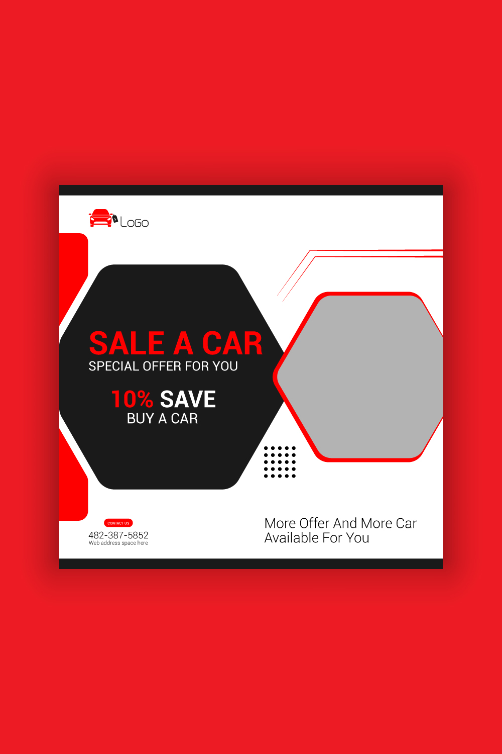 Car Sale Social Media Post Template Bundle pinterest preview image.