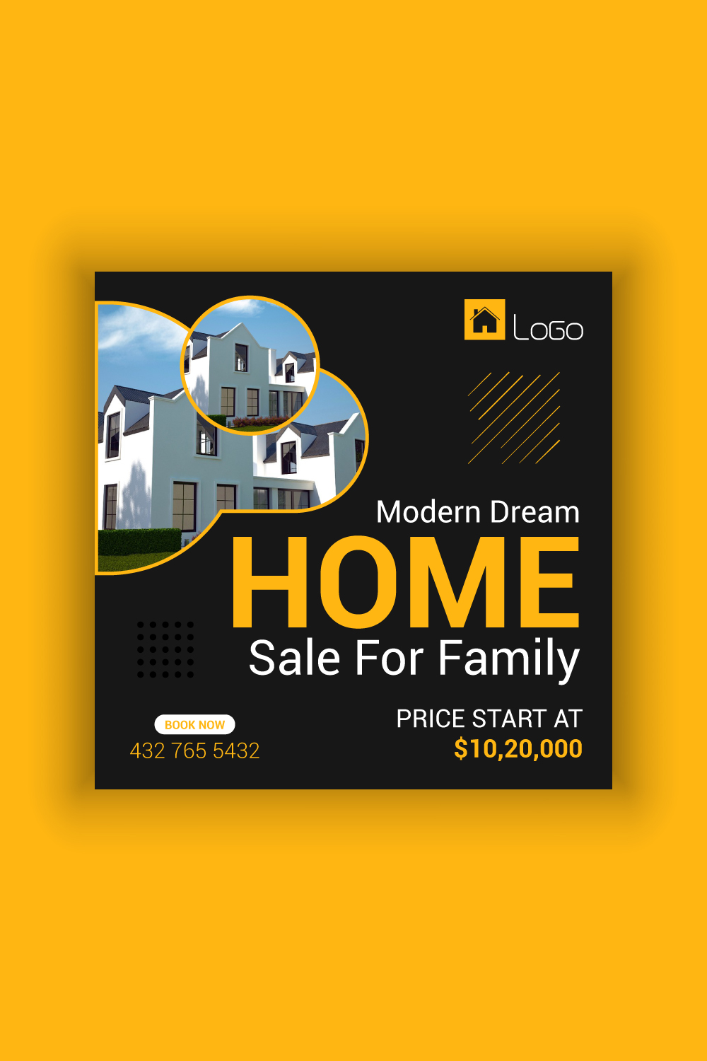 Home Sale Social Media Post Template Bundle pinterest preview image.