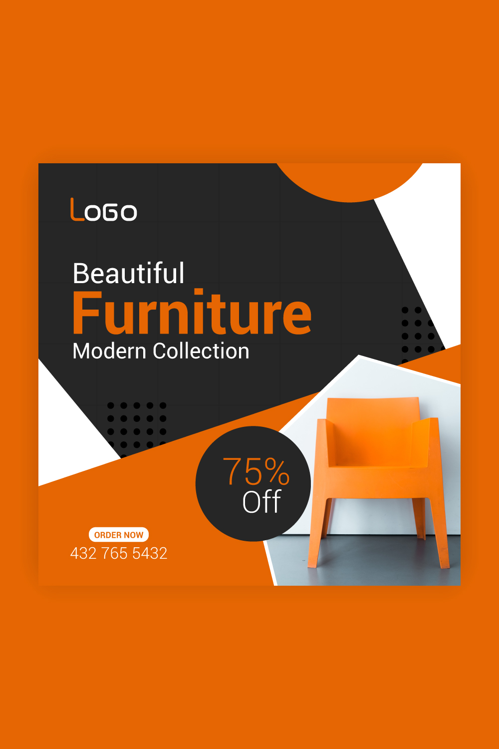 Furniture Sale Media Post Template Bundle pinterest preview image.