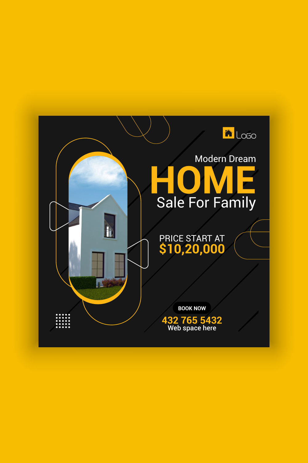 Home Sale Social Media Post Template Bundle pinterest preview image.