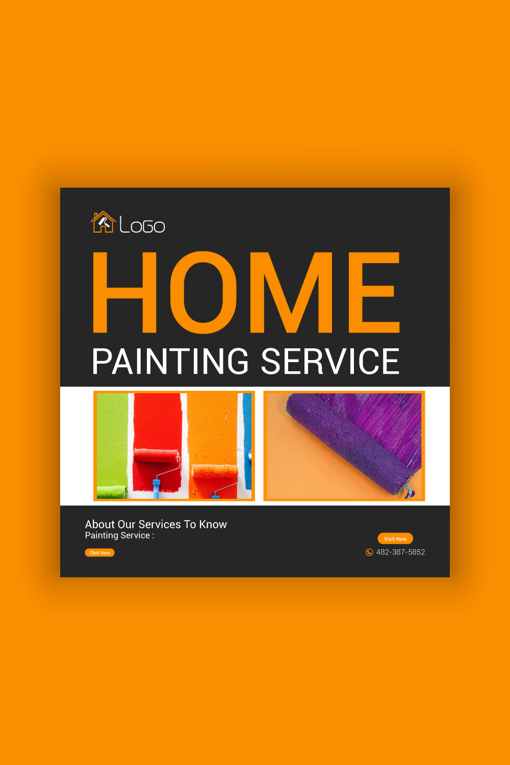 Home Painting Media Post Template Bundle pinterest preview image.