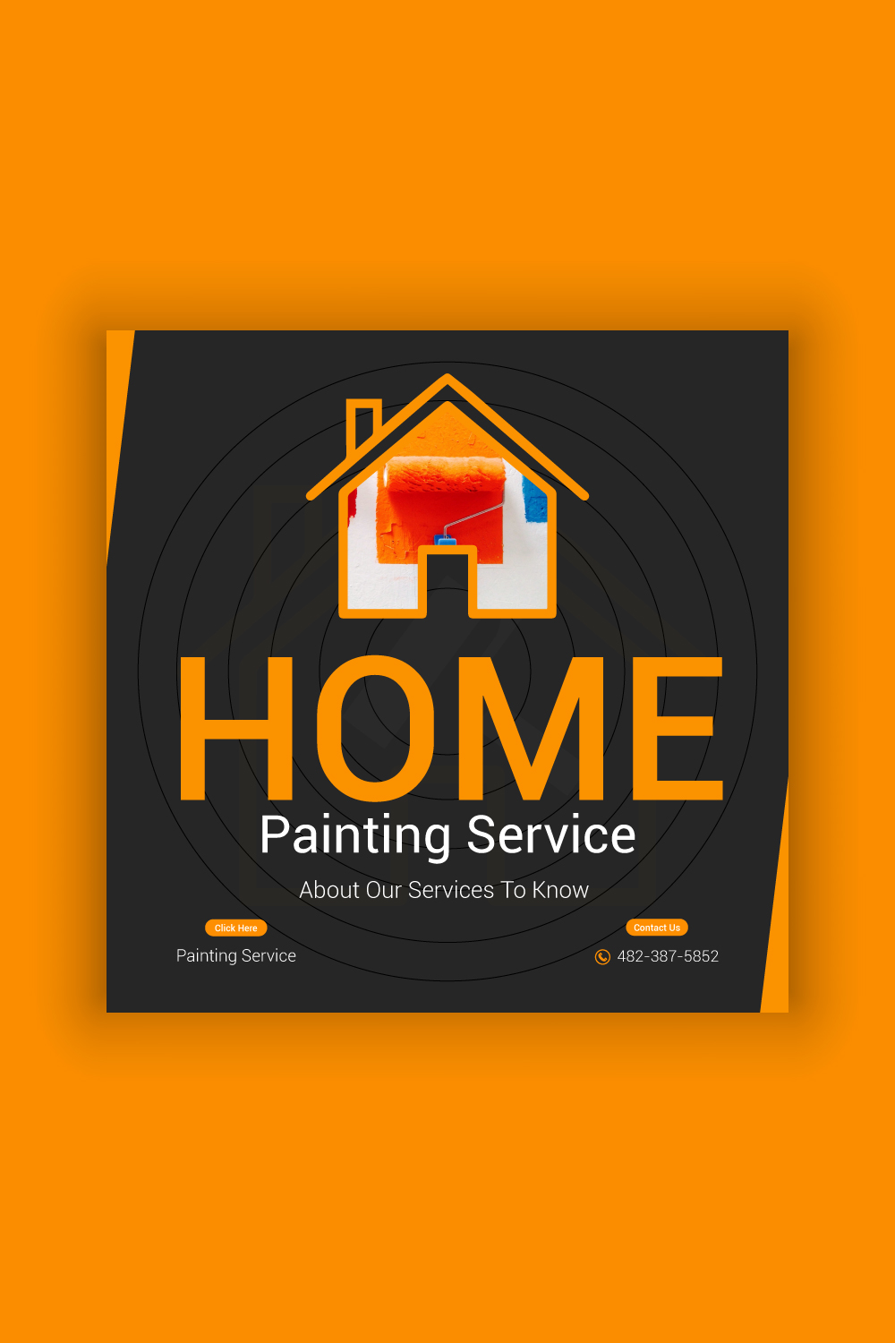 Home Painting Media Post Template Bundle pinterest preview image.