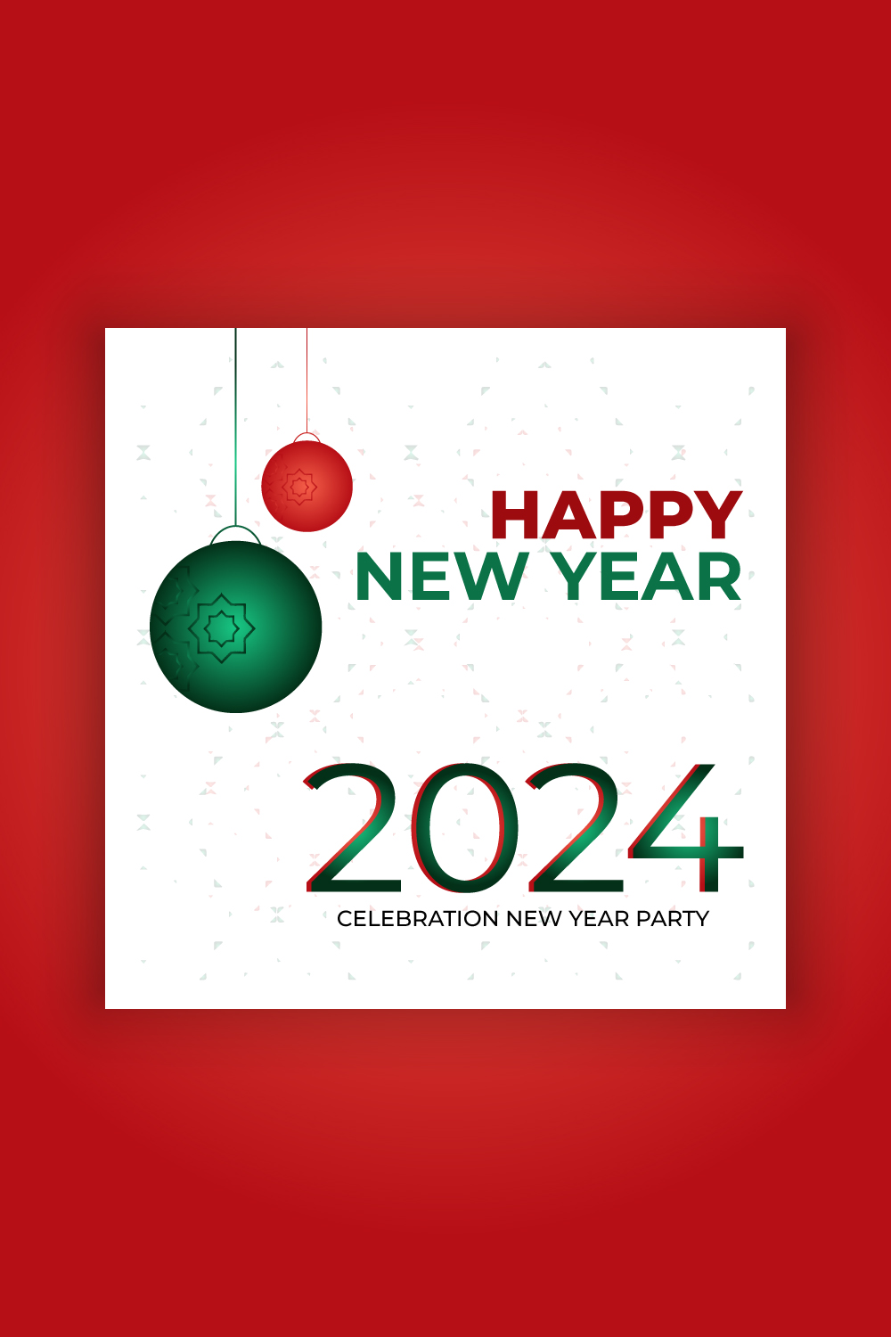 New Year 2024 Social Media Post Template Bundle pinterest preview image.