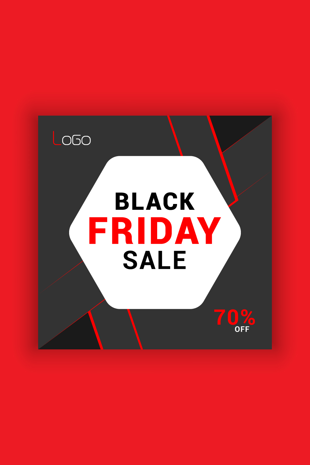 Black Friday Social Media Post Template Bundle pinterest preview image.