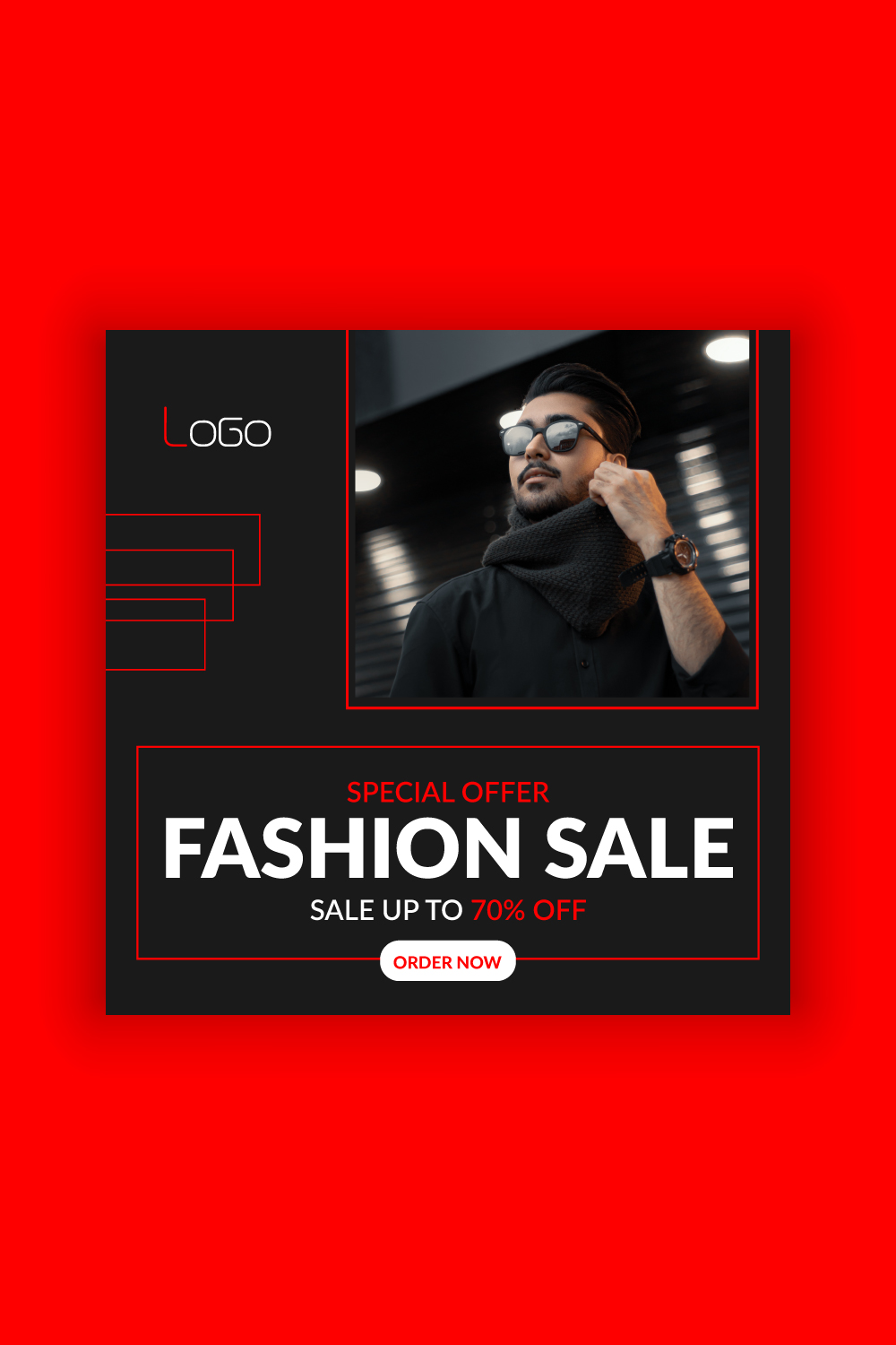 Fashion Sale Social Media Post Template Bundle pinterest preview image.