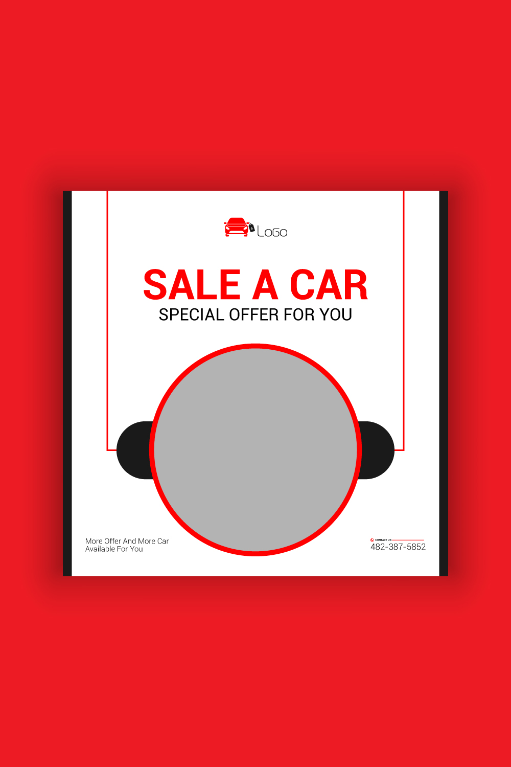 Car Sale Social Media Post Template Bundle pinterest preview image.