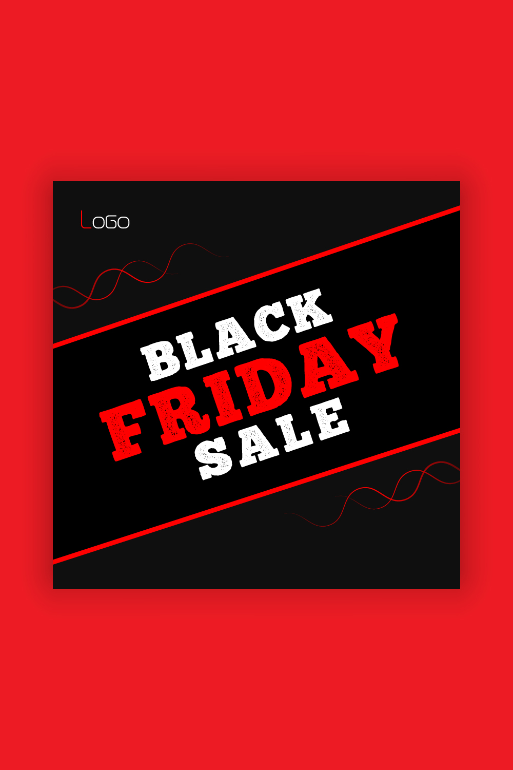 Black Friday Social Media Post Template Bundle pinterest preview image.