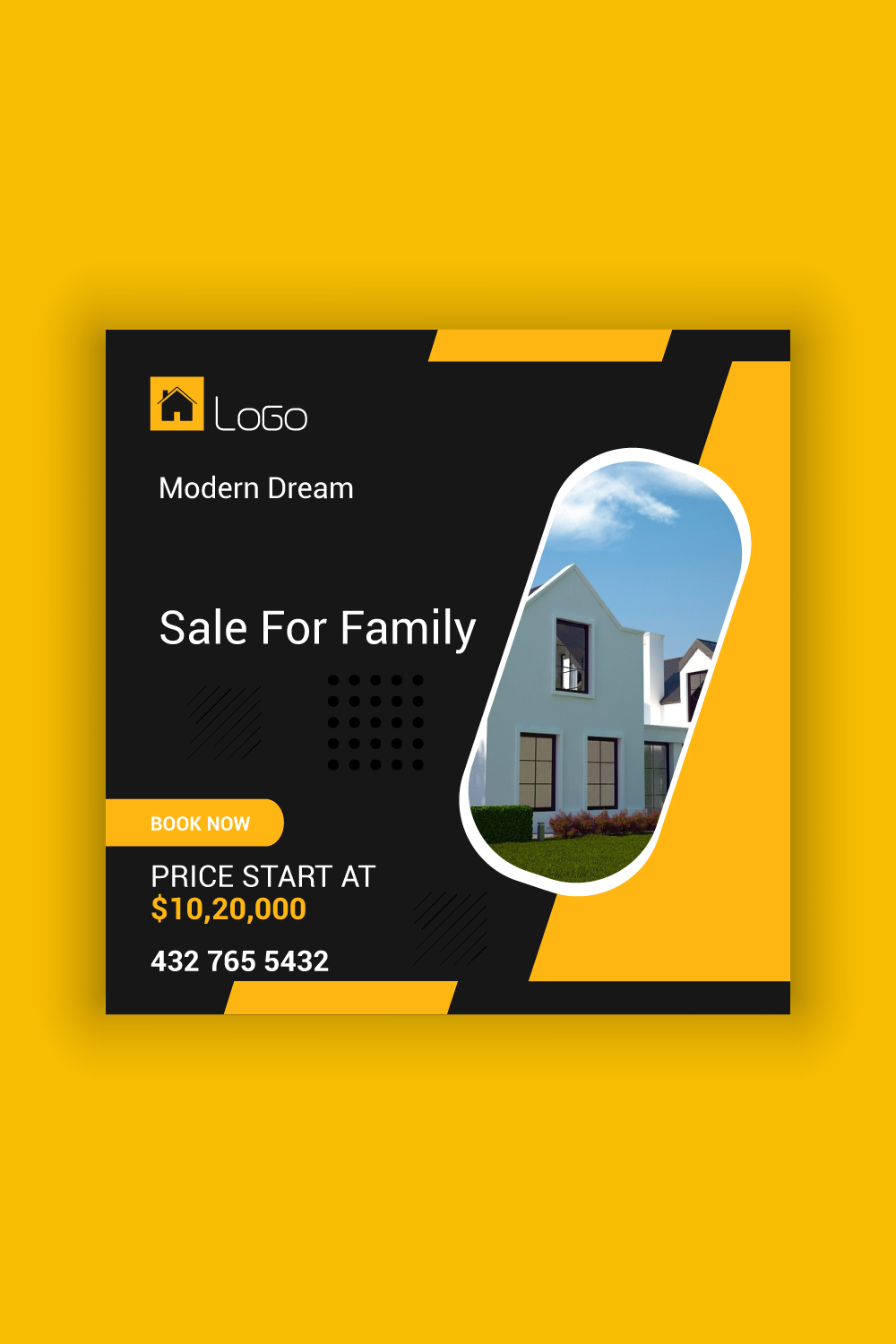 Home Sale Social Media Post Template Bundle pinterest preview image.