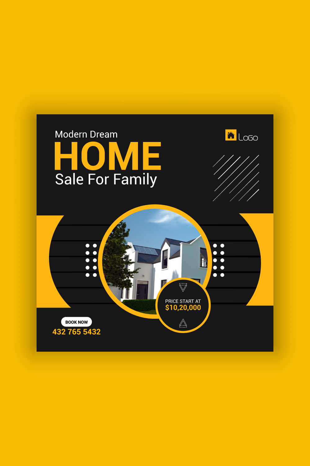 Home Sale Social Media Post Template Bundle pinterest preview image.