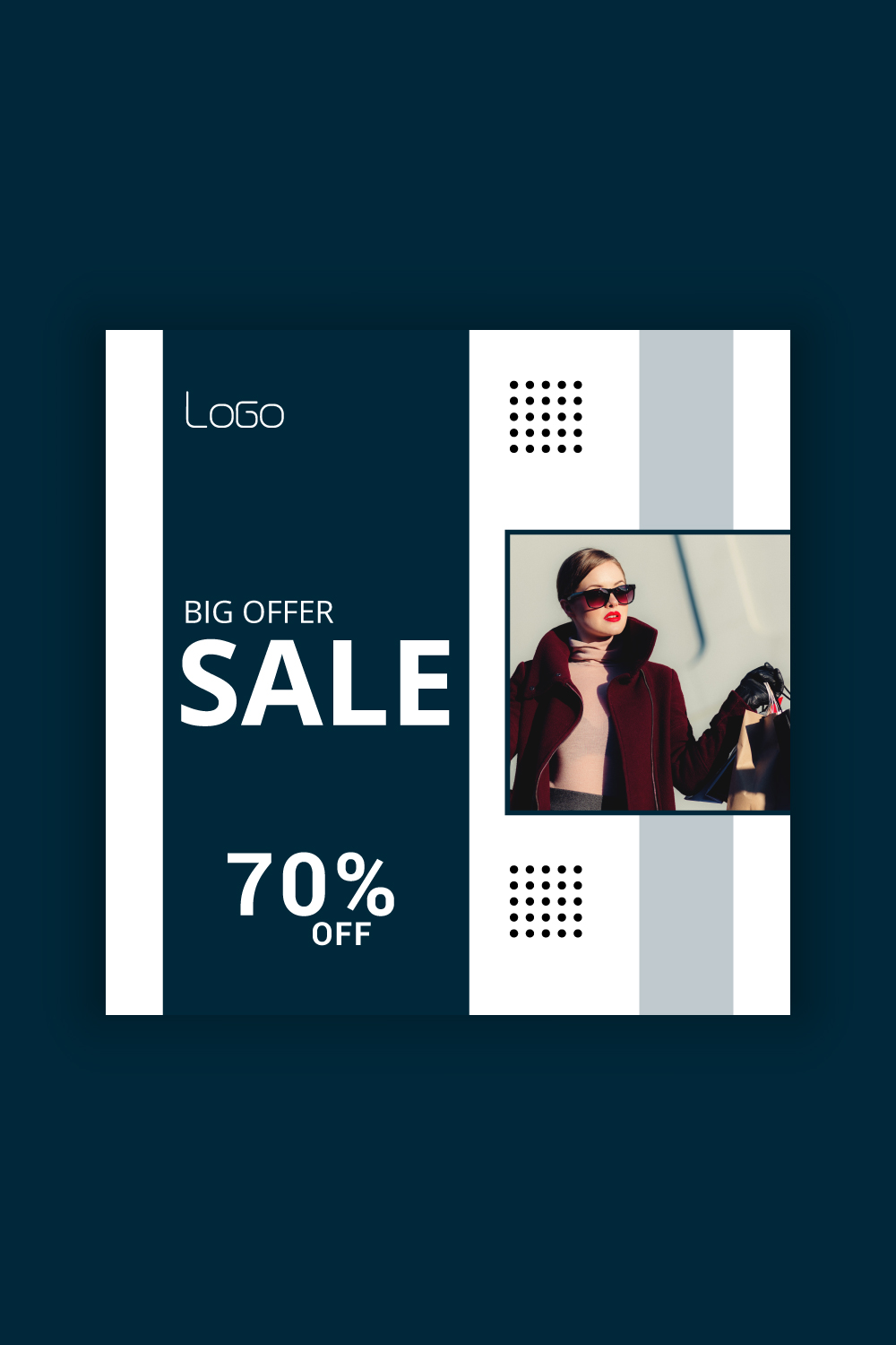 Fashion Sale Social Media Post Template Bundle pinterest preview image.