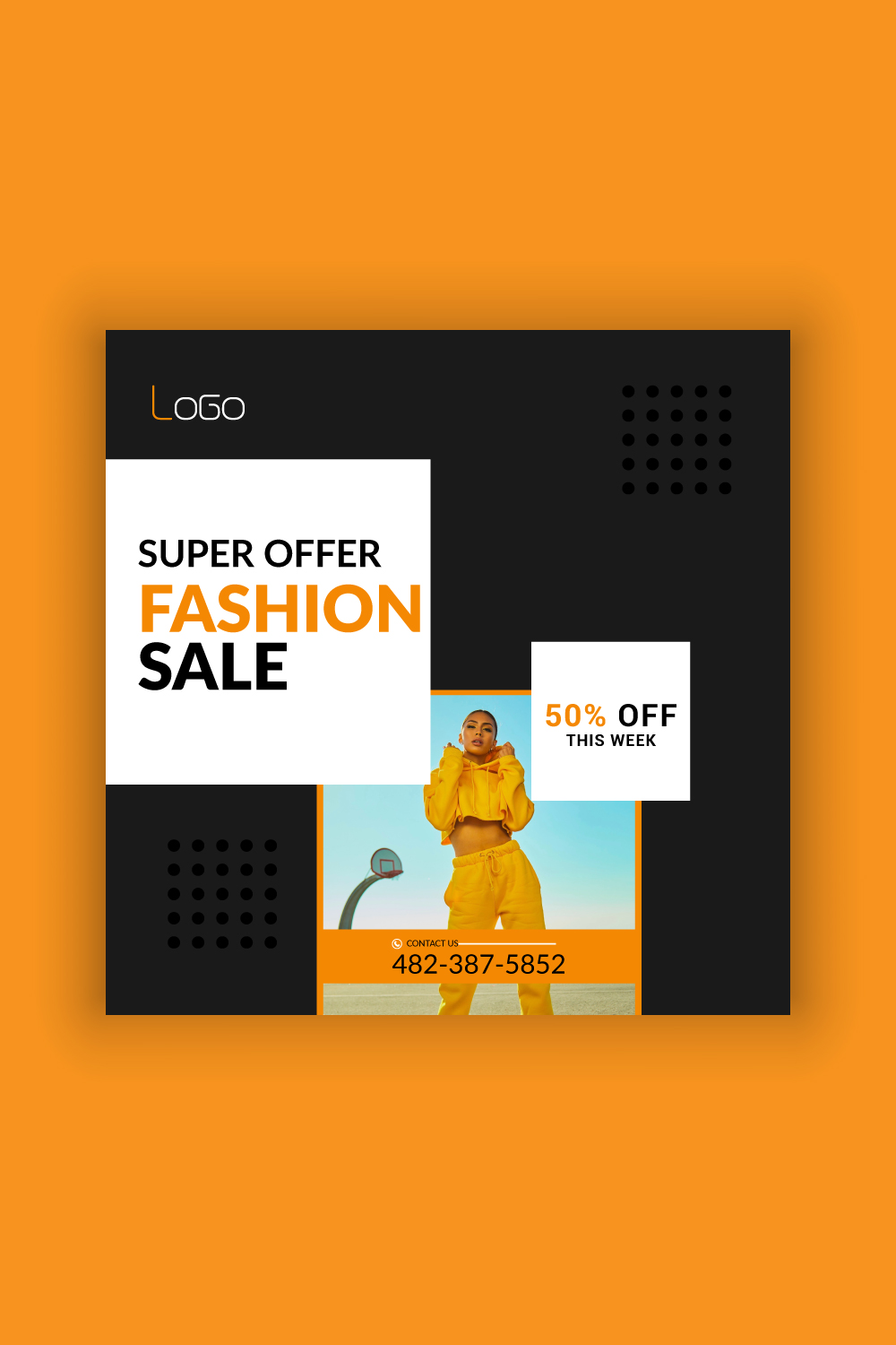 Fashion Sale Social Media Post Template Bundle pinterest preview image.