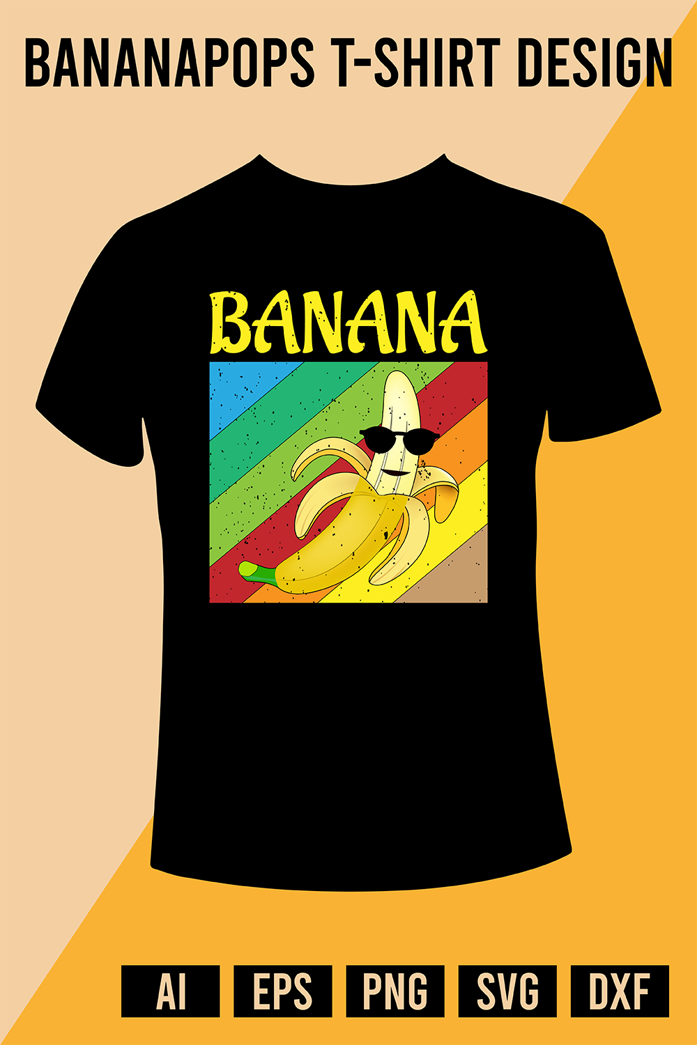 Bananapops T-Shirt Design pinterest preview image.