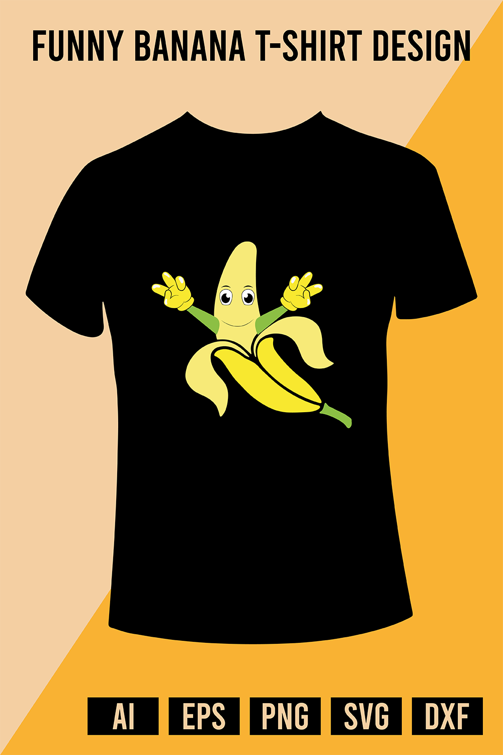 Funny Banana T-Shirt Design pinterest preview image.