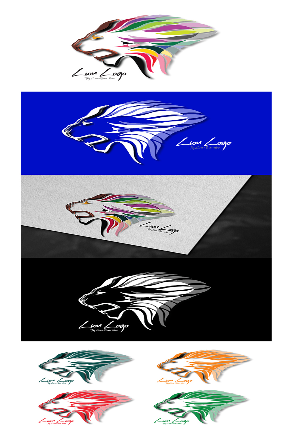 Lion Logo Design pinterest preview image.