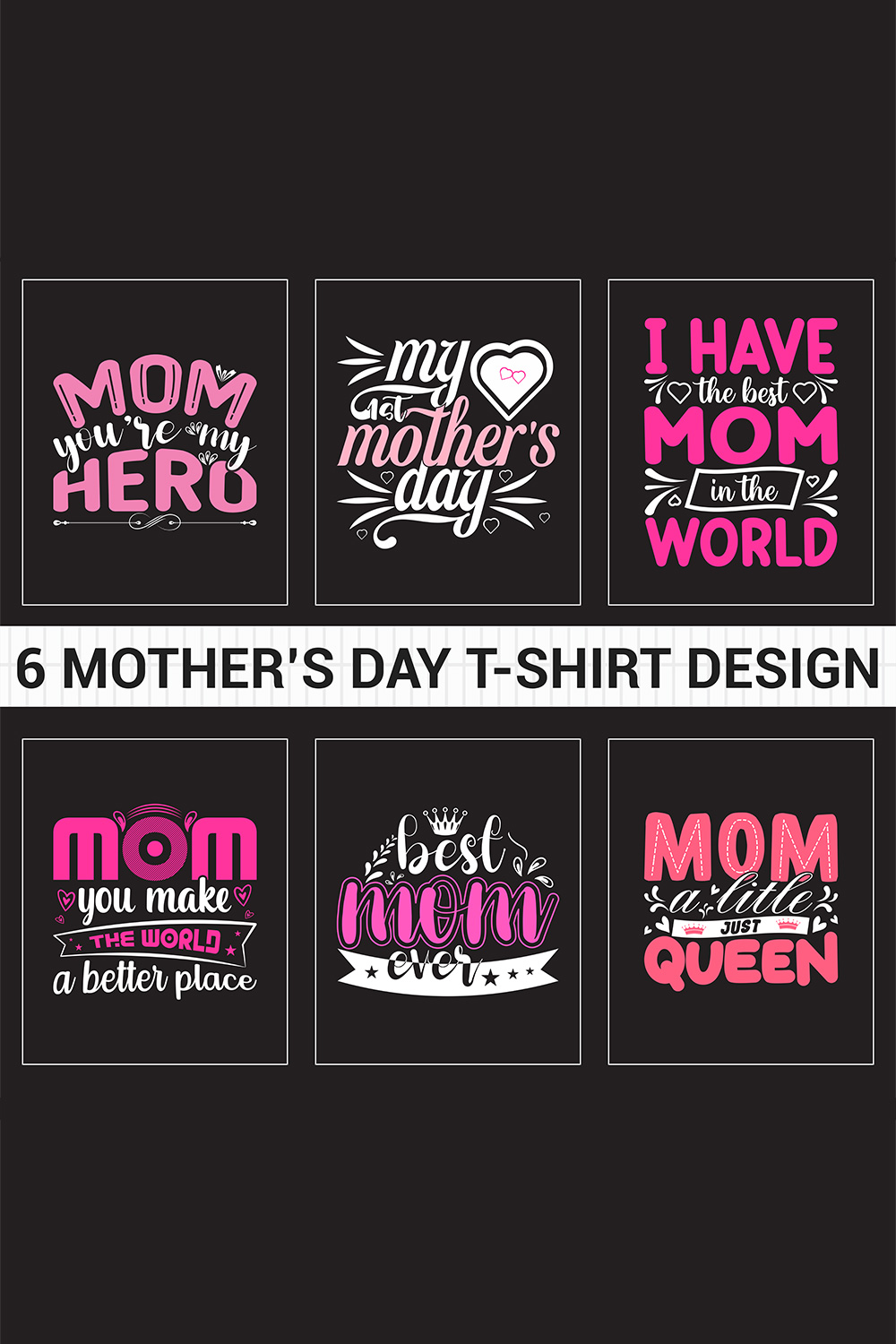 6 MOTHER’S DAY T-SHIRT DESIGN Vol-03 pinterest preview image.