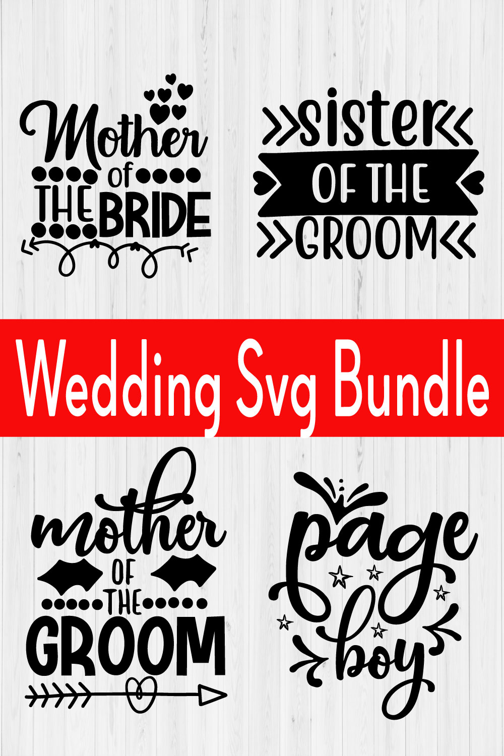 Wedding T-shirt Designs Bundle Vol13 pinterest preview image.