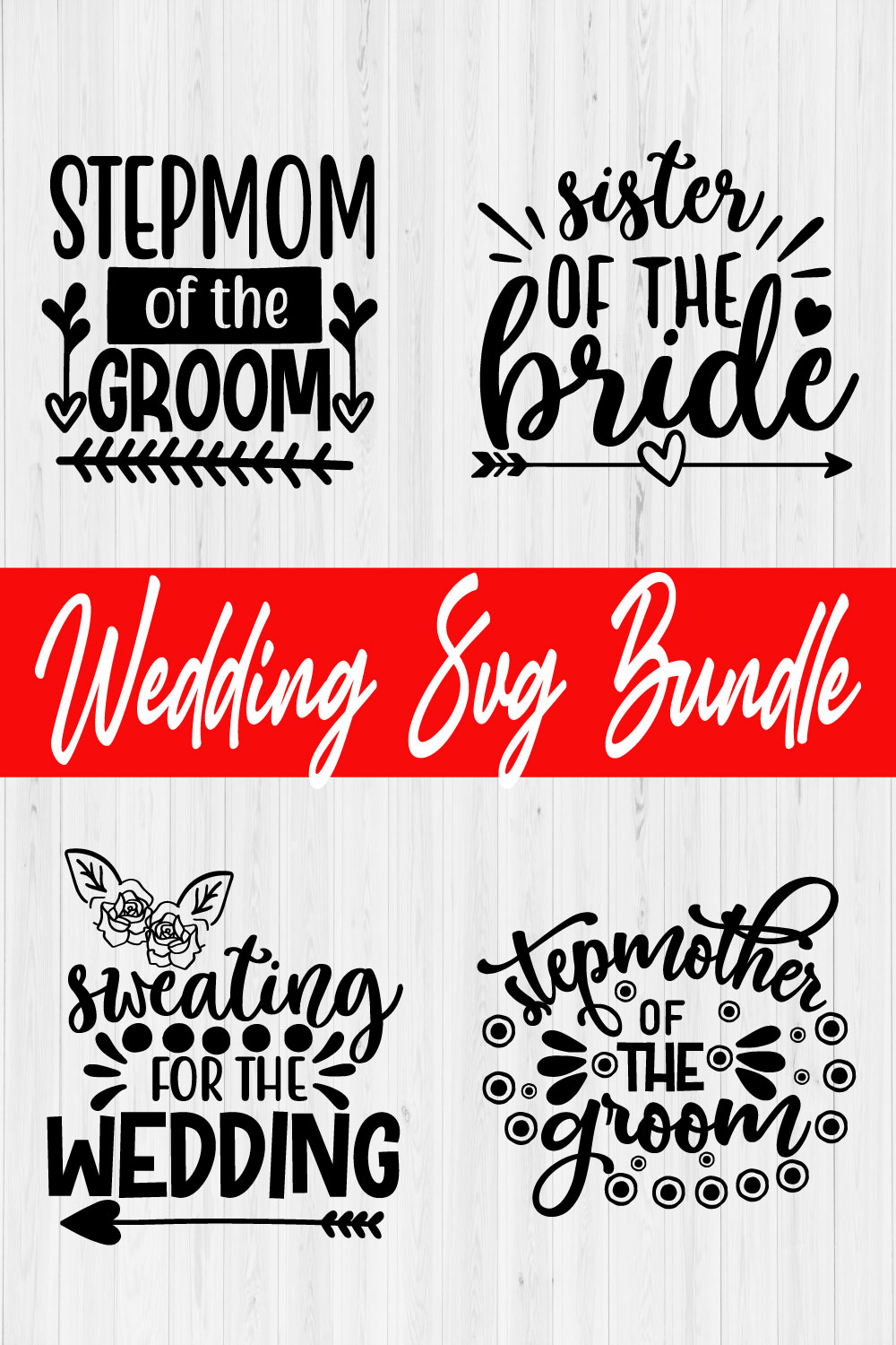 Wedding Svg Design Bundle Vol17 pinterest preview image.