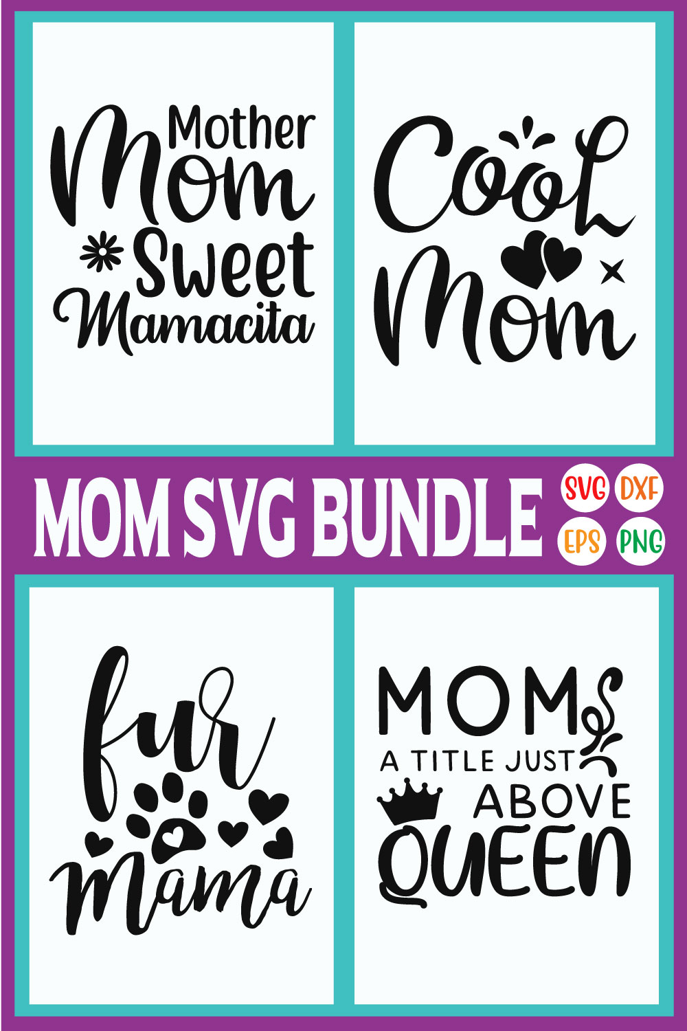 Mom Svg Bundle Vol47 pinterest preview image.