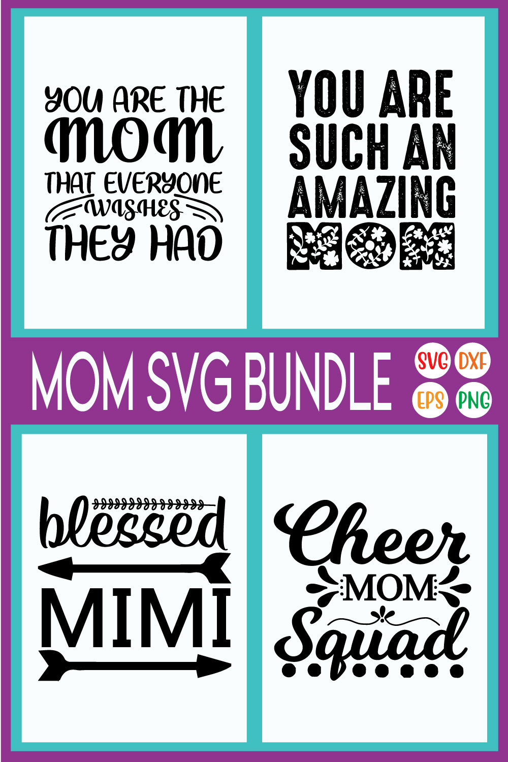 Mom Quotes T-shirt Designs Vol45 pinterest preview image.