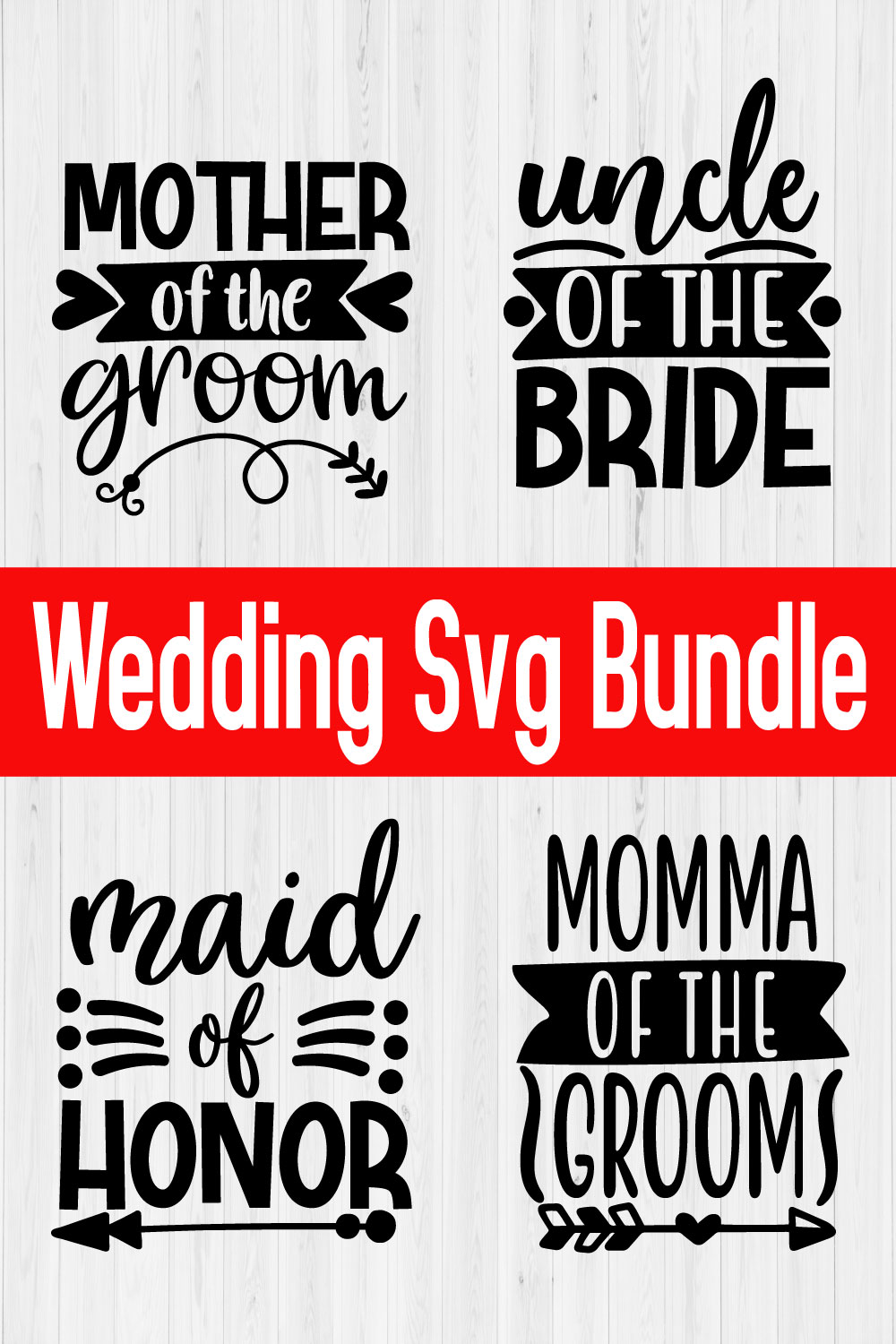 Wedding Svg Typography Designs Vol10 pinterest preview image.