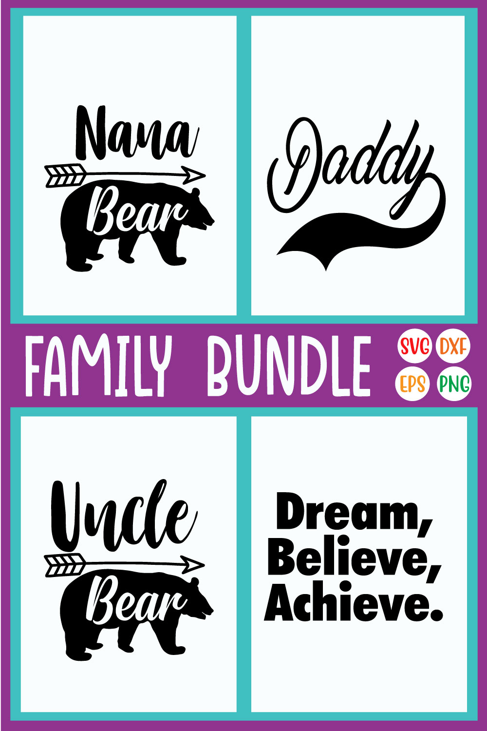 Family Svg Quote Designs Vol25 pinterest preview image.