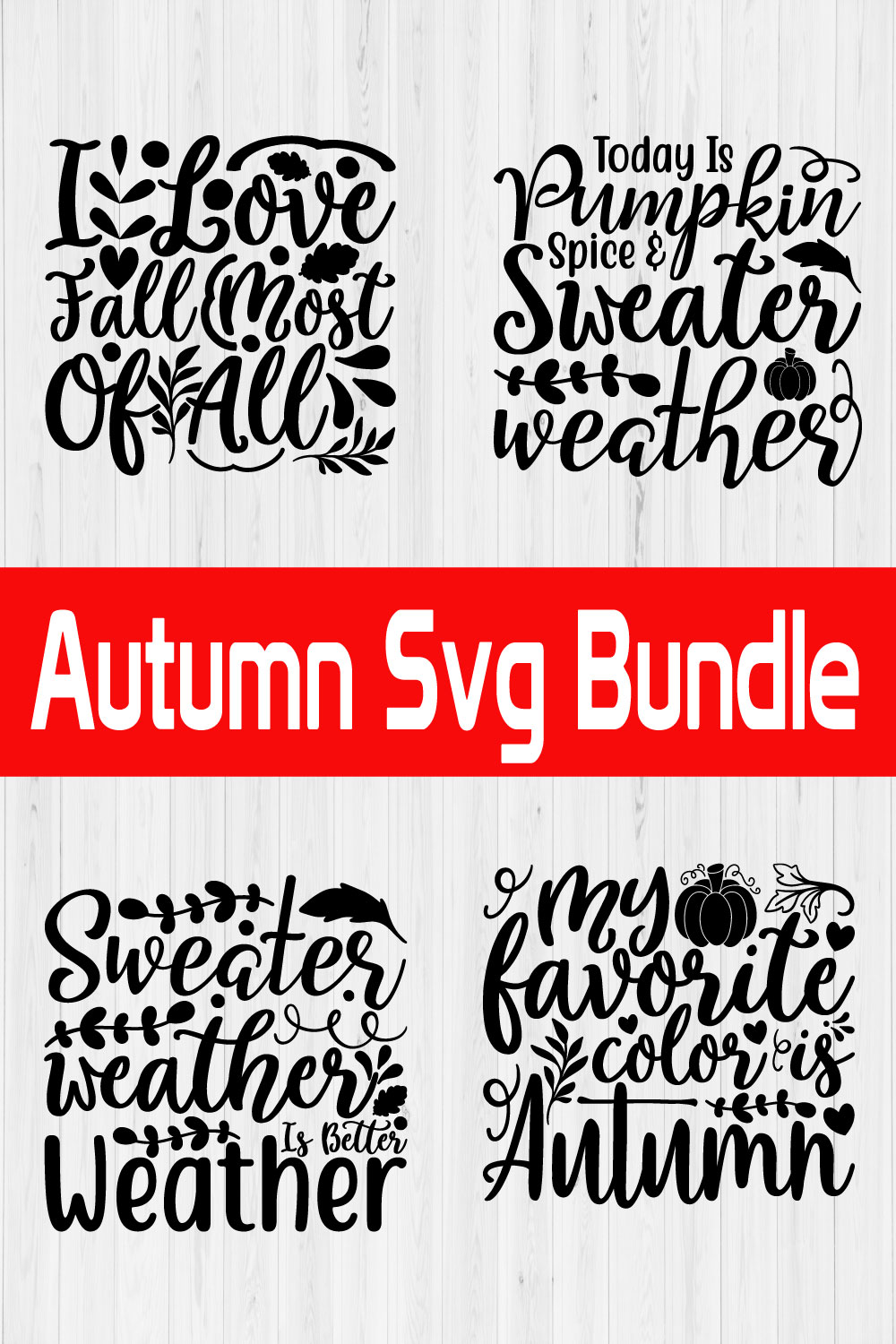 Autumn Svg T-shirt Design Bundle Vol4 pinterest preview image.