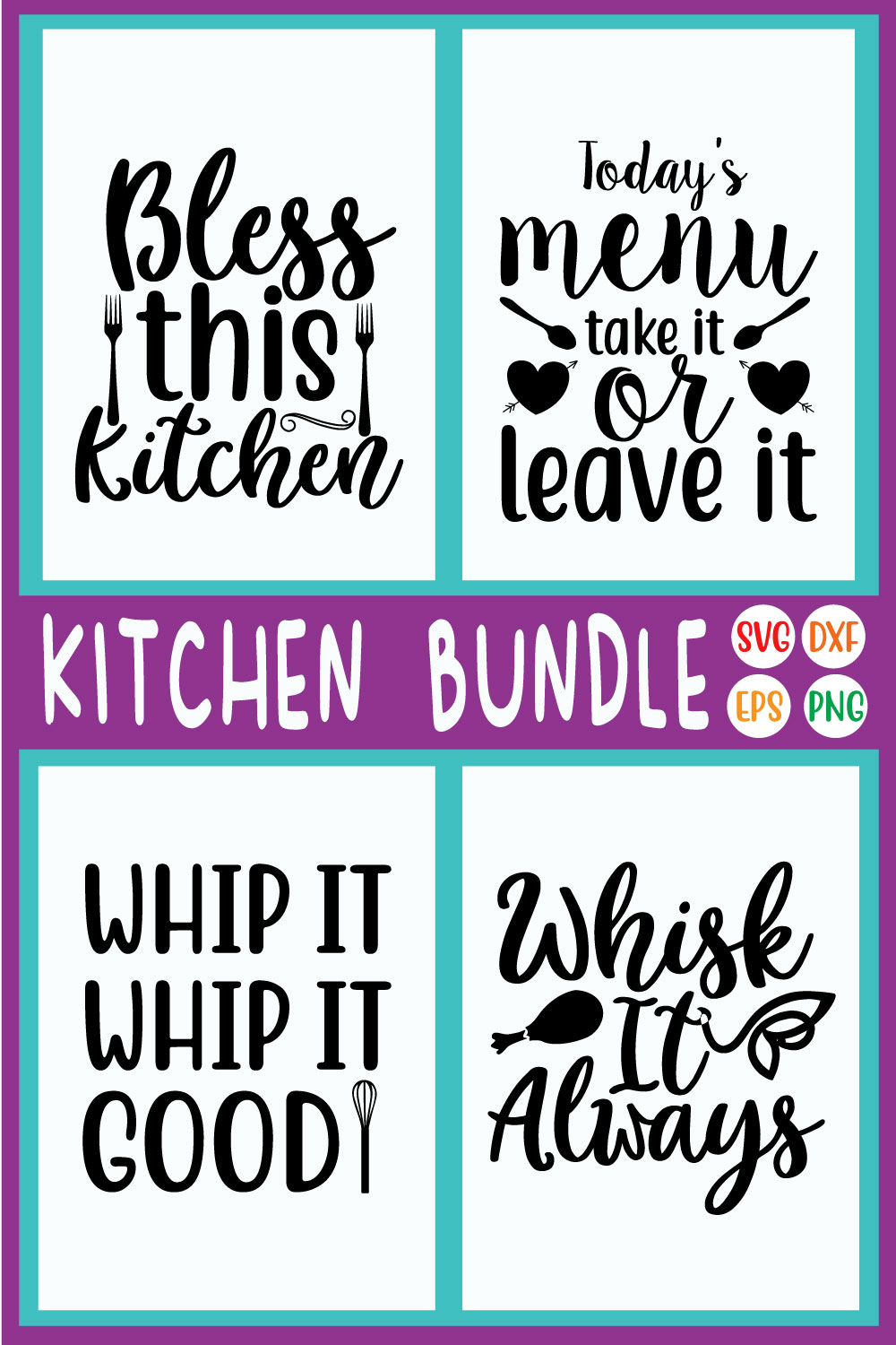 Kitchen Svg Quote Designs Vol4 pinterest preview image.