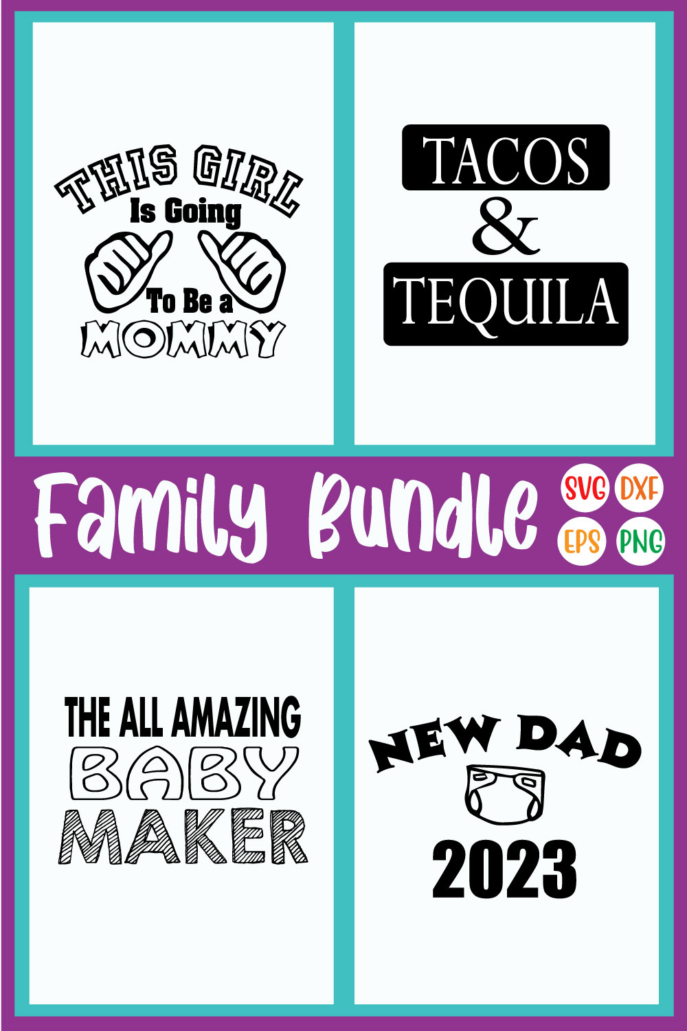 Family Svg Bundle Vol21 pinterest preview image.