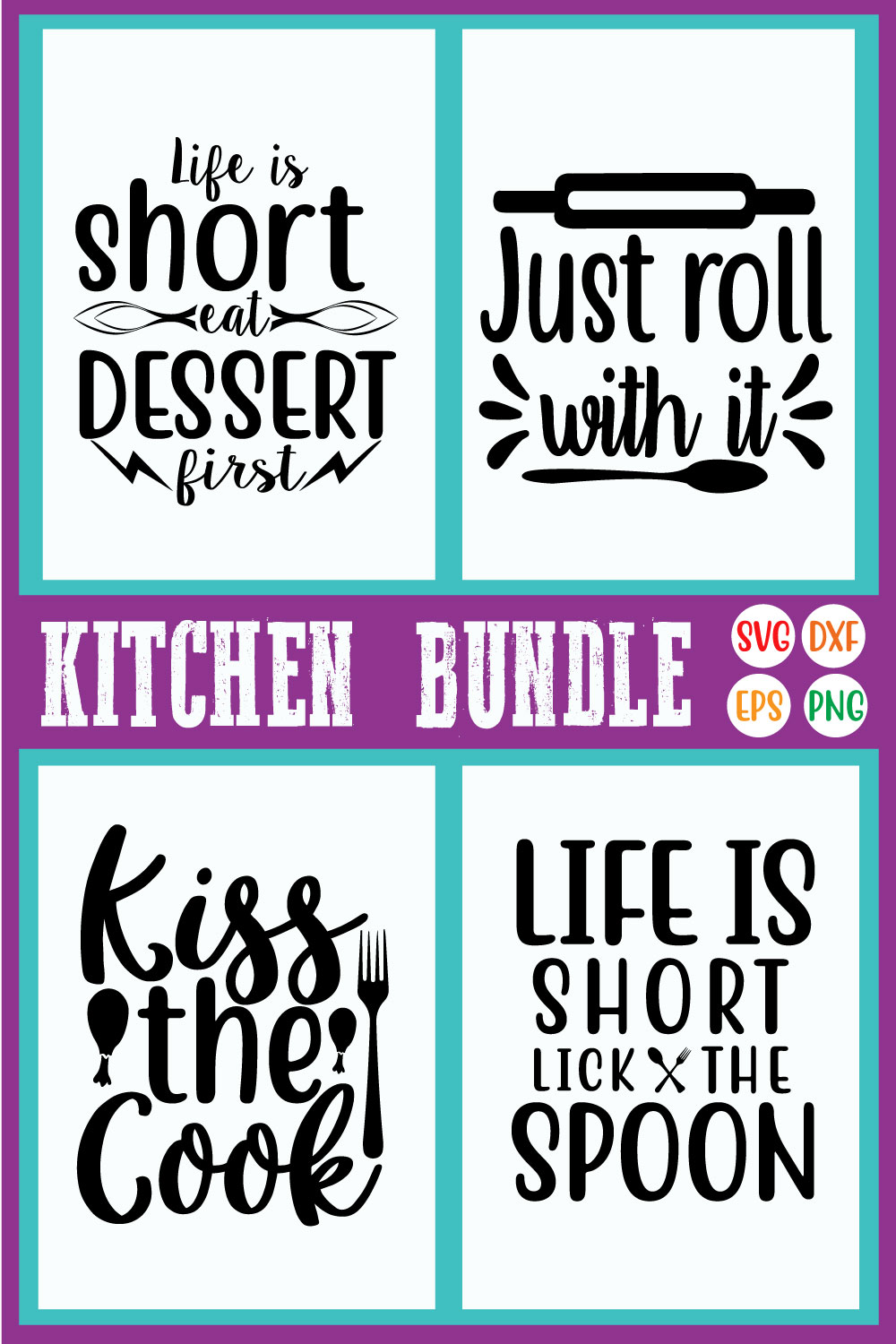 Kitchen T-shirt Designs Bundle Vol6 pinterest preview image.