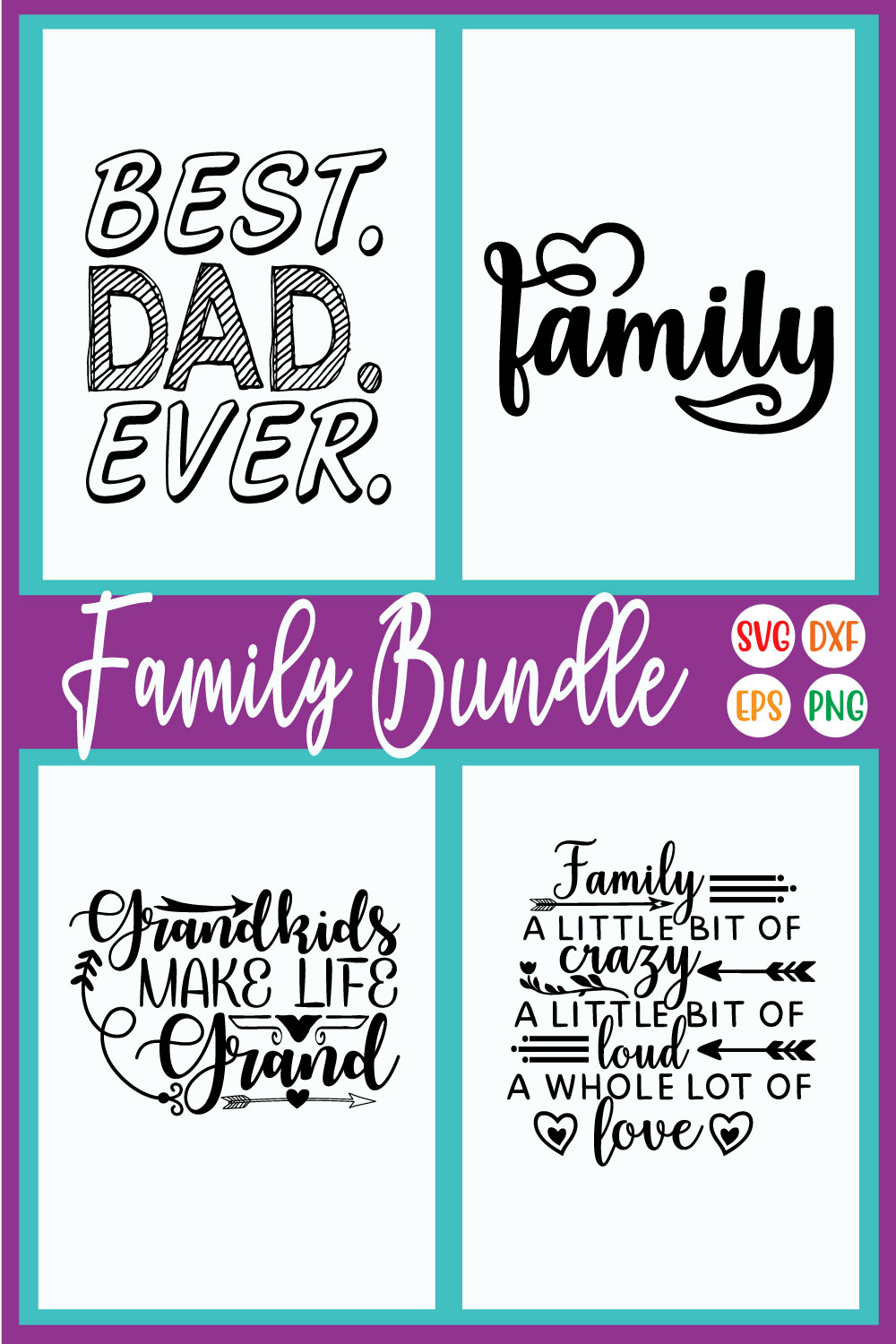 Family Svg Quote Set Vol7 pinterest preview image.