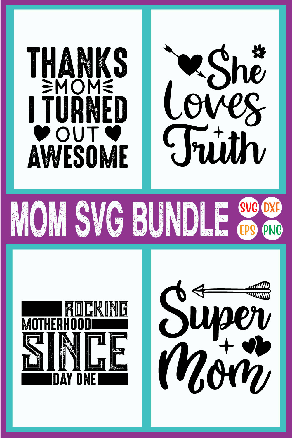 Mom Svg Bundle Vol35 pinterest preview image.