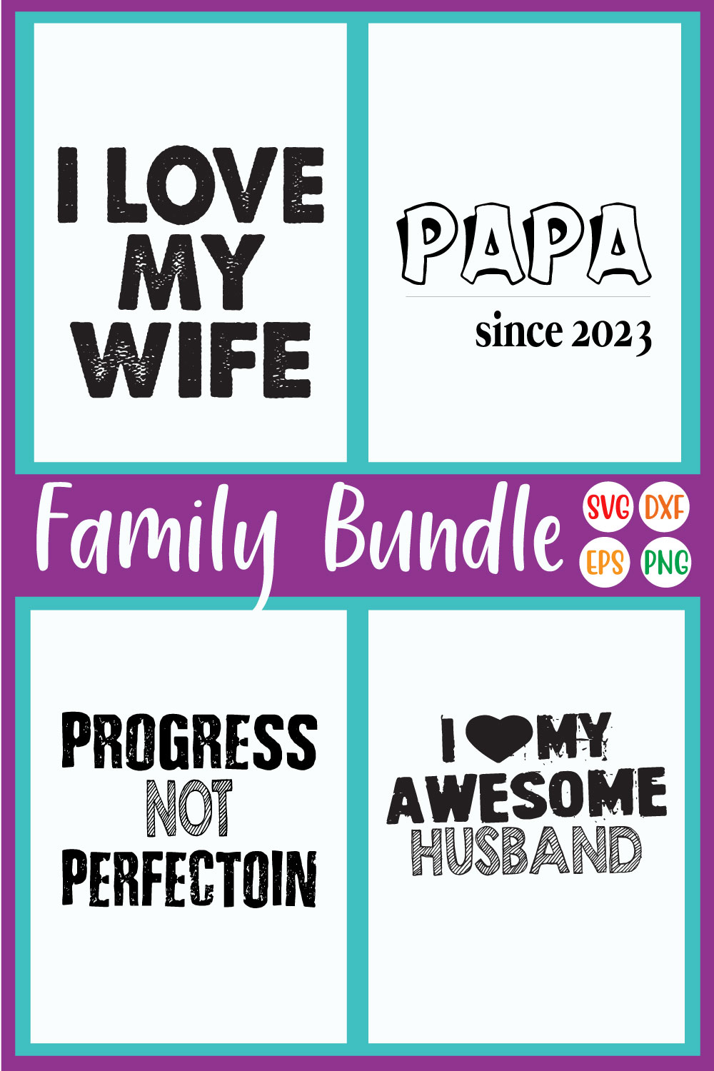 Family Svg Quote Designs Bundle Vol2 pinterest preview image.