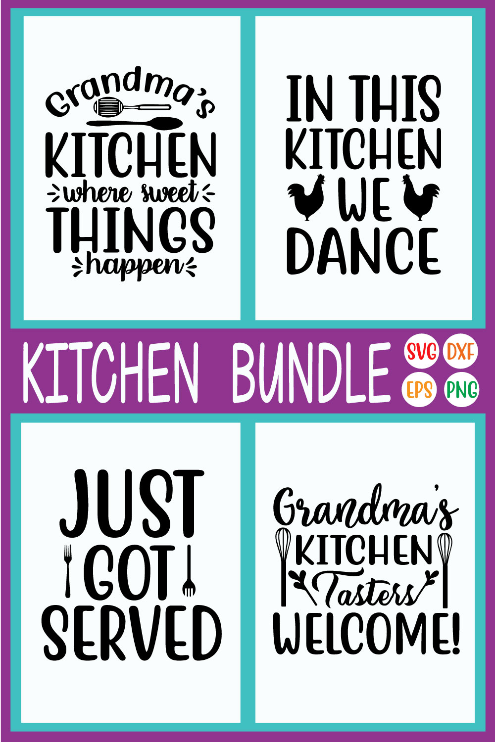 Kitchen Retro Design Bundle Vol10 pinterest preview image.