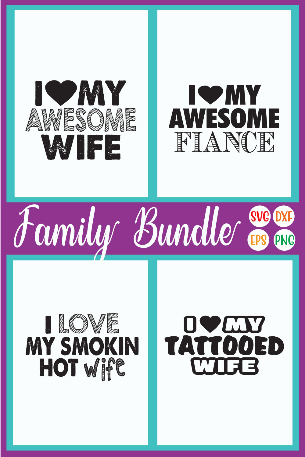 Family Svg Design Bundle Vol19 pinterest preview image.