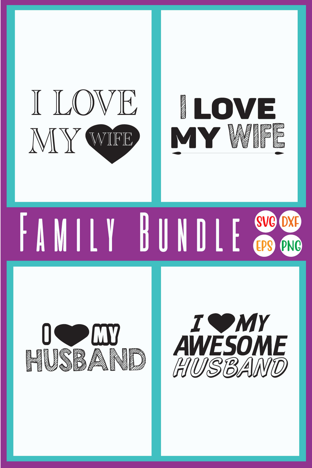 Family T-shirt Designs Bundle Vol16 pinterest preview image.
