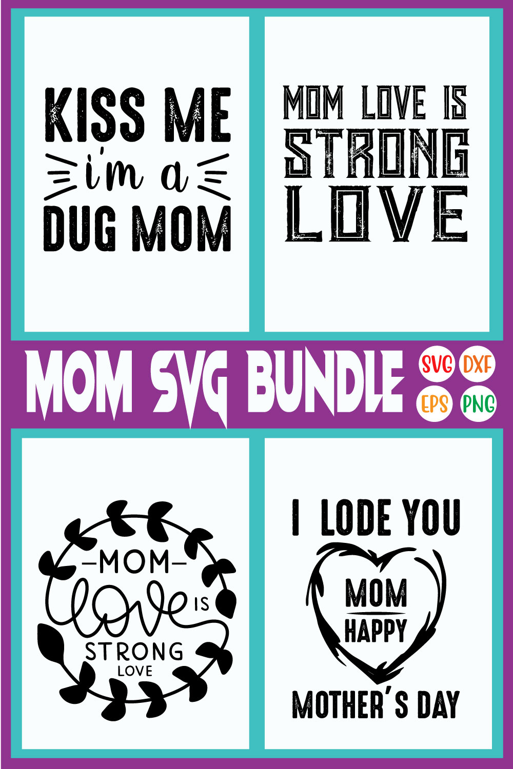 Mom Typography Design Svg Vol50 pinterest preview image.
