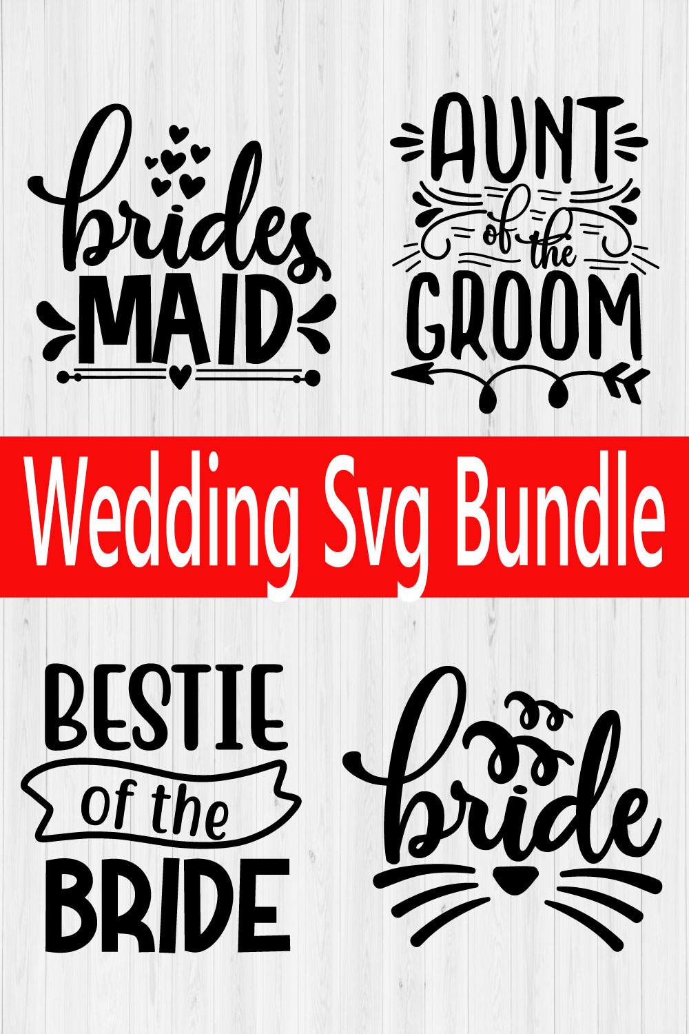 Wedding Svg Design Bundle Vol2 pinterest preview image.
