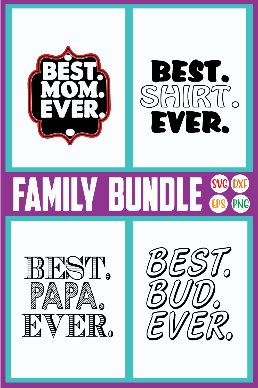 Family Svg Designs Bundle Vol30 pinterest preview image.